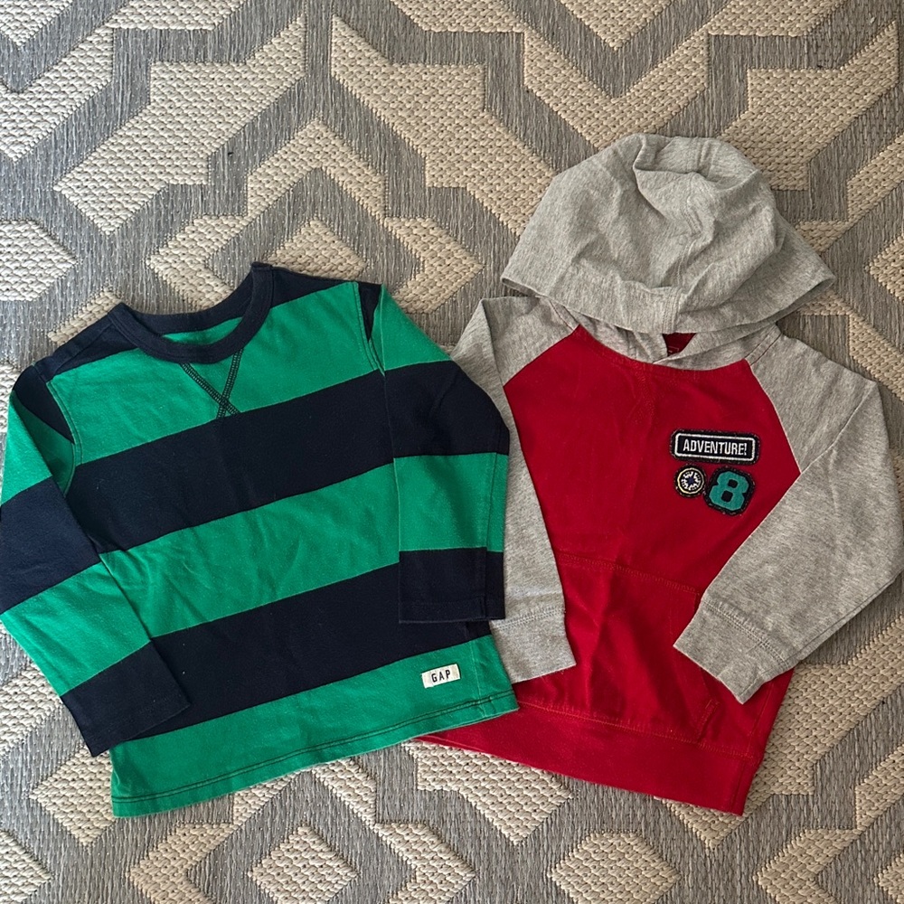 GAP Kids Striped Green and Red Adventure Tees